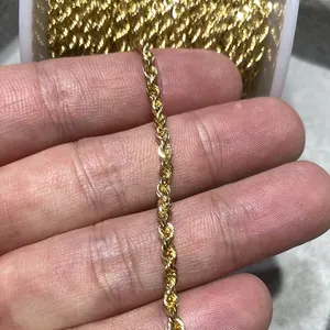 Au750 oro 18k catena di grano In corda solida fai da te accessori per gioielli semilavorati collana girocollo manifattura vendita diretta In rotolo