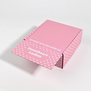 Sweetheart Lashes Heart Pattern Mailer Box Corrugated Paperboard Cosmetic Packaging Rectangle Shape Offset Printing - Product Image 3