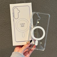 Étui magnétique transparent d'origine pour Samsung Galaxy S26 S25 S24 S21 FE S22 S23 Ultra Plus A17 A16 A55 A36 A07, compatible avec la charge sans fil