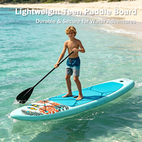 Planche de paddle gonflable Tropical Coral de 9'6'' pour adolescents, SUP junior extra large et stable de 31'', planche de stand up paddle de 5 pouces d'épaisseur