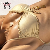 Nouvelle Collection 2026 – Maillot de Bain Deux Pièces Imprimé avec Dentelle, Bikini Sexy à Nouer sur les Côtés