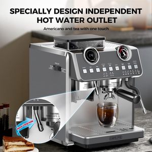 Cafetera Espresso CAFELFFE con Bomba <span class=keywords><strong>Barista</strong></span>, Molinillo, Doble Calentamiento, Bombas de Agua, 20 Bares de Presión, Funciones para Cappuccino/Mocha - Product Image 3