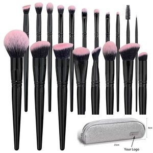 Juego de 18 Brochas de Maquillaje Profesionales de Fibra Sintética, Brocha para Polvo Suave en Ángulo, Mango de Madera, para Rostro, Ojos, Rubor, Corrector, Labios y Cosméticos - Product Image 3