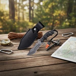 Cuchillo Bowie Trident de Punta Recta para Camping y Actividades al Aire Libre, Acero Inoxidable, Mango de Plástico, 5mm de Grosor, 20cm de Corte, OEM - Product Image 6