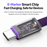 Câble USB-C vers USB-C plat SIKAI NEO en alliage 240W, PD 3.1, tressé, charge rapide, synchronisation 480 Mbps, LED, pour bureau, jeux, téléphone