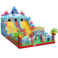 Grande maison de rebond gonflable en PVC pour l'extérieur commercial Offre Spéciale toboggan sautant pour les enfants avec ventilateur