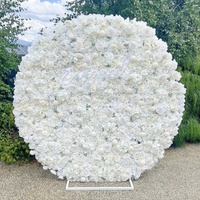 Toile de fond florale artificielle A-151, panneaux muraux 3D en roses, mur de fleurs rose vif