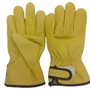 Sarung tangan kerja kulit musim dingin, sarung tangan penyekat panas 3m Thinsulate untuk cuaca dingin bekerja