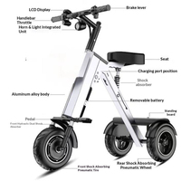 Tricycle électrique pliable à 3 roues, batterie au lithium, alliage d'aluminium léger, scooter à 3 roues, tricycle électrique