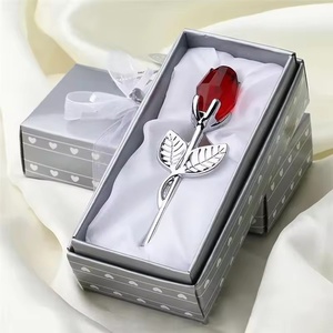Figurine di fiori di rosa di cristallo artigianale di san valentino bomboniere x '<span class=keywords><strong>amanti</strong></span> di nata' regalo Souvenir decorazione di nozze per la casa - Product Image 1