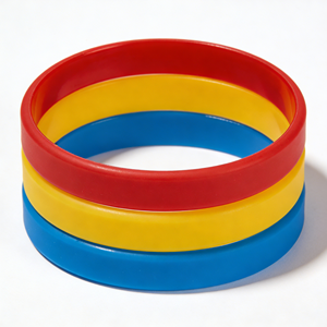 Pulseras de Silicona Personalizadas con su Propio Logotipo, Color Sólido Brillante, Bajo MOQ, Precio de Fábrica - Product Image 1