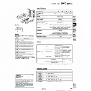 SMC Pneumatics Air Slide <b>Table</b> MXQ25-50BSAT - Product Image 1