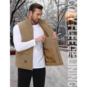 Cotrasen hommes décontracté doublé polaire hiver chaud gilet vêtements d'extérieur avec manches bouffantes Options de taille-gilet veste - Product Image 1