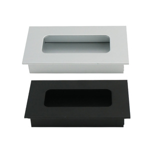 Moderne zwarte <span class=keywords><strong>matte</strong></span> vierkante aluminiumlegering anti-roest milieuvriendelijke inbouw kastgreep voor kledingkast keuken lade - Product Image 6