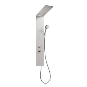 Panel de Ducha de Acero Inoxidable para Montar en la Pared, con Cabezal de Ducha Tipo Lluvia, 2 Manijas, Acabado Cepillado, Diseño Minimalista, Juego de Baño - Product Image 5