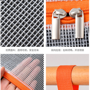 Under Bed <b>Storage</b> Bags Orange Mesh Rectangle Stackable Waterproof Organizer For <b>Clothes</b> Quilts Bedroom Use - Product Image 4