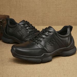 Zapatos Casuales de Cuero Vacuno Genuino para Hombre, Punta Redonda, Suela de Goma, Entresuela de EVA, Aumentan la Altura, para Todas las Temporadas - Product Image 2