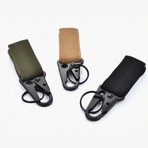 Outdoor 3-pack Tactical Molle Belt Nylon Keychain Keyring Clip Holder Carabiner Rock Climbing Waist Bag Survival Equipment