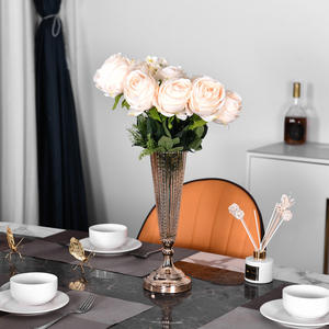 Jarrón Decorativo de Vidrio y Metal de Estilo Europeo, para Mesa, Decoración de Sala de Estar, Dormitorio, Bodas, Jarrón para Flores - Product Image 1