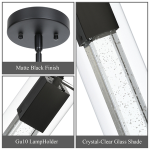 Suspension moderne pour îlot de cuisine et salle à manger, abat-jour en verre noir mat, luminaires suspendus au plafond pour <span class=keywords><strong>chevet</strong></span> - Product Image 6