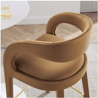 Tabouret de bar moderne en similicuir avec structure en bois, chaise de comptoir sans accoudoirs pour la maison, la salle à manger et le restaurant