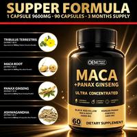 Faible MOQ, Formule Personnalisée, Échantillon Disponible, Dropshipping, Complément de Capsules de Maca pour le Soutien Cognitif