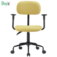Chaise de bureau pivotante moderne de petite taille, réglable, en tissu, DIN 4550, vérin à gaz 280 mm, base noire chromée, roulettes en PU, chrome PP