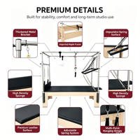 Table de Pilates Cadillac Trapeze en bois d'érable de luxe de qualité supérieure, machine de fitness professionnelle pour studio de Pilates et entraînement à domicile
