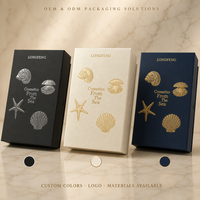 Boîte cadeau de luxe élégante pour cosmétiques, design sur le thème de l'océan, impression dorée, emballage personnalisé en papier pour produits de beauté