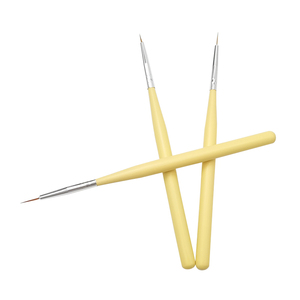 Pinceau à liner pour ongles avec logo personnalisé, poils en nylon doux, manche en bois jaune, fournitures de manucure pour salon, pinceau à ongles pour peinture de lignes fines - Product Image 3