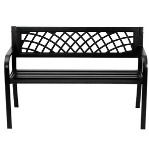 Stylish Outdoor <b>Metal</b> <b>Bench</b> 4-Person Leisure Seat for Hotel Park Mall Cafe & Gym Courtyard Public -Rest Area - Product Image 3