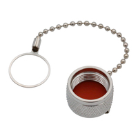 Capuchon anti-poussière femelle de type N avec chaîne pour connecteur mâle N, couvercle de protection coaxial RF N-J-FC 50 Ohm DC-18GHz en laiton nickelé