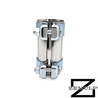 Collier de serrage double pour échappement en acier inoxydable 304, plié intérieurement, poli miroir, performance 100 % étanche, double échappement haute performance, métrique