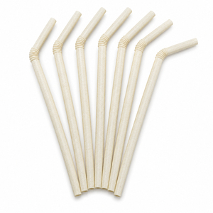 Natural Smooth Bamboo Fiber Flexible Disposable Straws Compostable Bendy Drinking Straws for Wedding Party Juice Cold Brew - Product Image 1