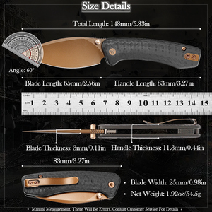 Cuchillo Plegable Compacto Marca TRIVISA, Hoja de Acero N690, Mango G10, para Supervivencia al Aire Libre, Cuchillos Tácticos y Uso Diario, Regalo para Hombres - Product Image 6