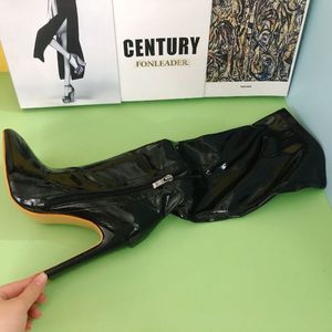 Nouvelles bottes tendance 2024 pour femmes, talons épais, style western, noires, hauteur genou - Product Image 6