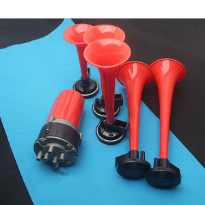 Bocina de aire para coche 12V 24V, bocina musical de cinco tubos, altavoz rojo de advertencia para uso en vehículos - Product Image 4