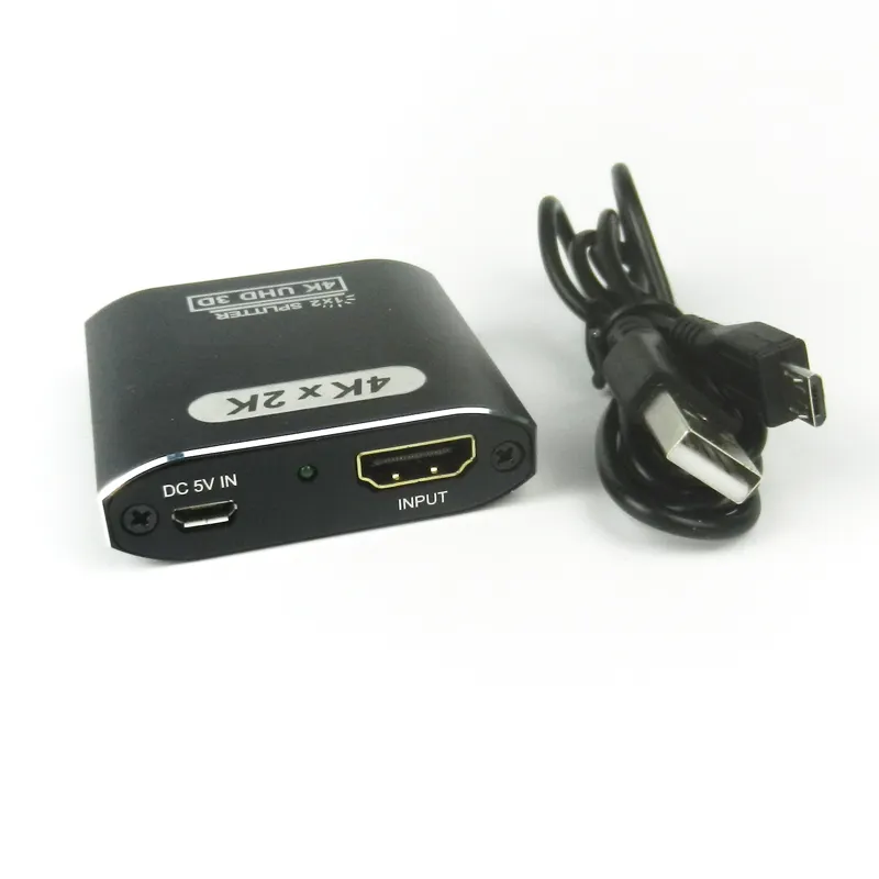 High quality Metal 4Kx2K 1080P 1x2 HDMI Splitter 1 Input 2 Output Switch Support 3D dual monitors For DVD PS3 HDTV hdmi splitter