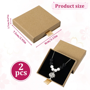 Custom Logo Luxury Brown Drawer Sliding Paper Velvet Necklace Ring Bracelet Packaging Jewelry <b>Box</b> - Product Image 3