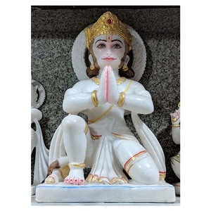 รูปปั้นพระฮันมูนนั่งทำจากหินอ่อนคุณภาพดี - Product Image 1