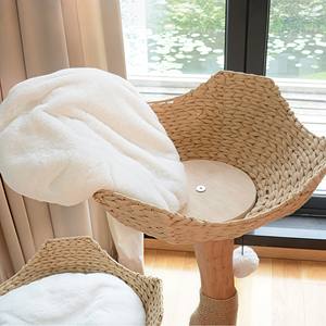 Mewah Morden alam kayu padat kucing pohon rumah pohon goresan menara pohon untuk kucing besar lantai kucing memanjat pohon furnitur dalam ruangan - Product Image 4