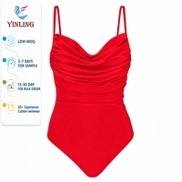 Maillots de bain une pièce pour femmes, effet ventre plat, torsion avant, personnalisés, amincissants, col en V, séchage rapide, respirants, Spandex/Nylon