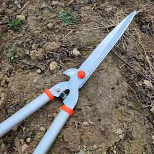 Tijeras para cortar setos de doble propósito, hoja de acero inoxidable de 45-60 cm para podar plantas de jardín y recortar césped, color gris - Product Image 1