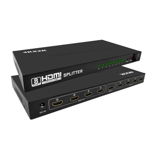 Résolution 4K 2K 1080p pour séparateur 1x8 amplificateur 8 ports 8 voies commutateur d'affichage pour TV 1 entrée 8 sorties métal noir - Product Image 1