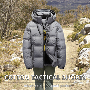 Unisex Men's 100% Cotton Autumn <b>Tactical</b> Workwear Cargo <b>Shorts</b> Multi-Pocket Casual Style Plus Size Breathable Printed Zipper - Product Image 2