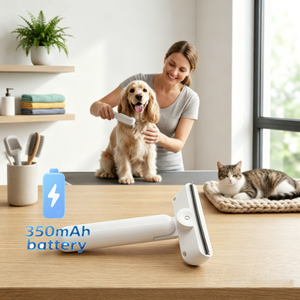 <span class=keywords><strong>Brosse</strong></span> à vapeur multifonctionnelle rechargeable et pliable à faible bruit <span class=keywords><strong>pour</strong></span> chats et chiens, avec massage et démêlage antistatique - Product Image 2