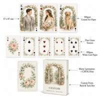 Cartes à jouer personnalisées en aquarelle pour mariage, portrait de couple, jeu de poker, boîte à rabat florale de jardin, cadeau souvenir
