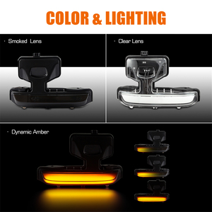 Luz Intermitente <span class=keywords><strong>LED</strong></span> Dinámica para Espejo Retrovisor, <span class=keywords><strong>2</strong></span> Piezas, para Land Rover Defender 2019+, Luz de Marcador Lateral Ámbar - Product Image 2