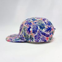 Topi Snapback OEM ODM Unisex Adjustable Flat Brim untuk Camping, Custom Cetak Digital Motif Daun, Cocok untuk Aktivitas Luar Ruangan dan Perjalanan