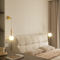 Lampe murale LED en fer, style nordique moderne minimaliste, verre de luxe, pour chambre à coucher et salon
